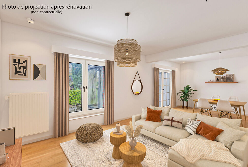 Cette villa +/-209m² (selon PEB) construite en 1966 sur un terrain de 7a09ca offre un cadre de vie exceptionnel avec un beau potentiel et se composant de: 

Sous-sol: Caves de rangements, local téchnique et garage. 

Rez-de-chaussée: Hall d'entrée a